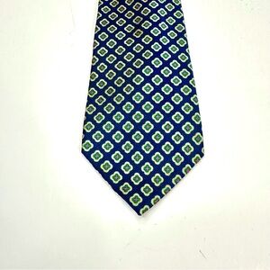 Lauren Ralph Lauren Tie 100% Silk Navy Geometric